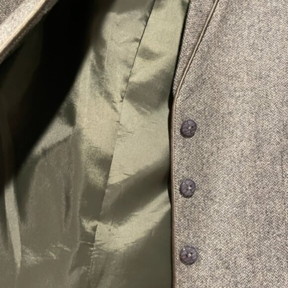 Gray tweed lined woolen blazer and skirt, circa 70s, sz 6, exc. condition - Picture 4 of 6